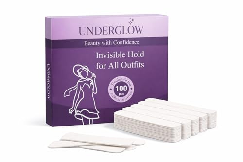 Underglow Nastro biadesivo per il corpo, alla moda, 100 pezzi, nastro adesivo per abbigliamento da donna, beige