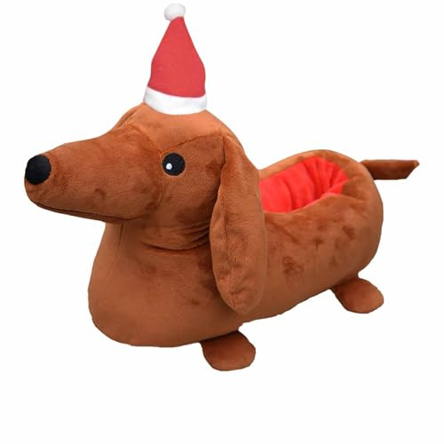 Generisch Accoglienti Pantofole Invernali Per Il Comfort, Design Delle Signore Ciabatte 2025 Soffici Caldi Natale In Pelle Di Agnello Pantofole, marrone, Taglia unica