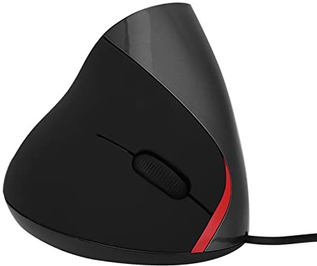 TICFOX Ratón ergonómico Vertical de Alto 1600 PPP con Cable USB óptico para Juegos para PC portátil cómodo diseño de reposamuñecas Negro Azul púrpura (Negro)
