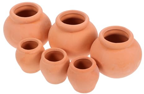 Angoily Lot de 6 Petit Pot de Fleur en Terre Cuite pour Succulentes, Mini Jardinière Solide et Protectrice pour DIY et Plantes D'intérieur