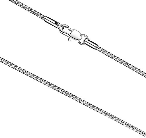 FOSIR 2mm Titanium Stainless Steel Unique Silver Snake Chain Necklace for Men Women 18-30 Inch