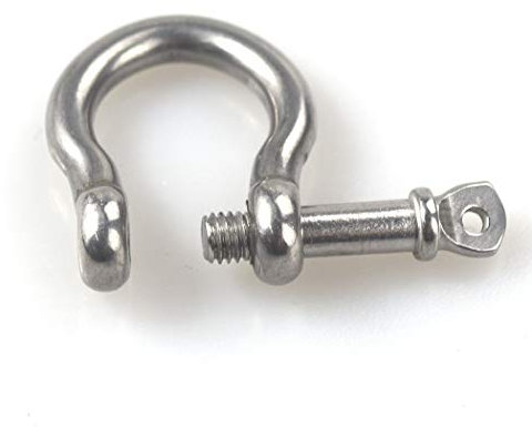 Pack-of-10 M4 D Bow Ring Shackle Locks 304 Stainless Steel for Heavy Duty Rigging, Hauling, Steel Chain Link