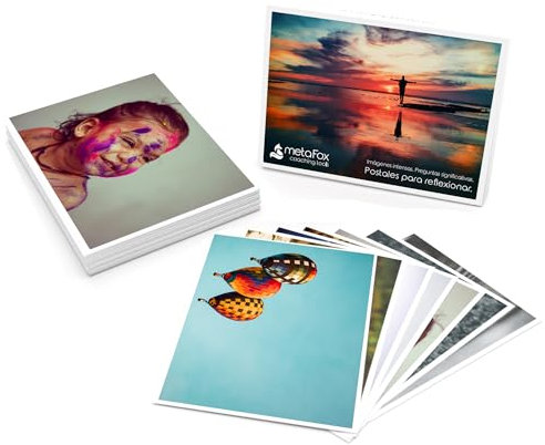 metaFox - ORIGINAL Postkarten-Set der besonderen Art mit 52 Karten - Kartenset Konversation Spiel Achtsamkeit Coaching Tool Motivationskarten Gefühlskarten Kommunikationstraining