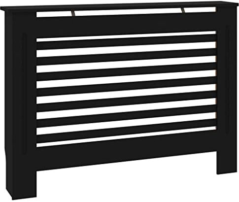 vidaXL Cache-radiateur, Couvercle de Radiateur, Housse de Radiateur Salon Chambre Salle de Séjour Maison Intérieur, Noir 112x19x81,5 cm MDF