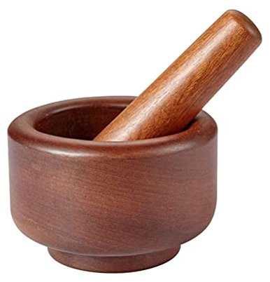 SMSOM Ebenholz Holz Mörser und Pistill Set, Pistill und Mörtelschale Massivsteinschleifer - Guacamole Mörser und Pistill groß