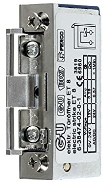 GU BKS Elektro-Türöffner Nr. ET8 mit Fallengleitdeckel, Radiusfalle, verstärkte Fallenfeder, mit Tagesentriegelung 9-24 V AC/DC, 100% ED