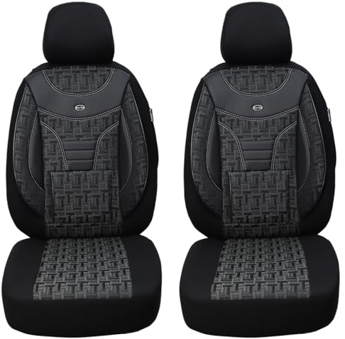 BREMER SITZBEZÜGE Maß Auto Schonbezüge kompatibel mit Mercedes Sprinter W907/910 Fahrer & Beifahrer Set ab 2018 / Auto Sitzbezüge Schonbezug Set Autositzbezüge 2er Pack in Schwarz