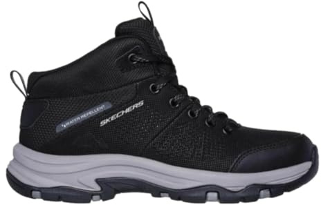 Skechers TREGO TRAIL KISMET - SENTIERO DEL TREGO KISMET, Black Synthetic/Mesh/Charcoal Trim, 38 EU