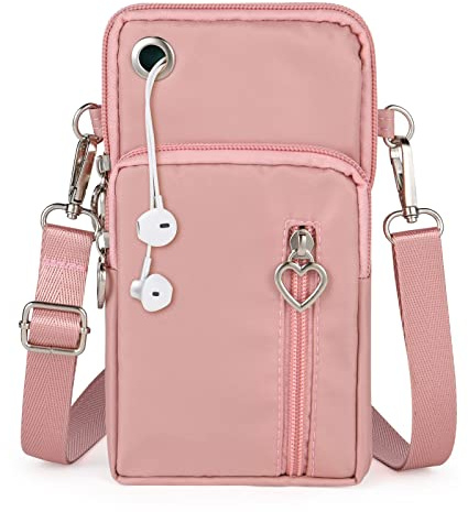 Aucuu Petit Sacoche Telephone Portable Femmes, Sac Téléphone Portable Femme avec Bandoulière Réglable, Oxford Tissu Crossbody Pochette Sacoche Running Armbag pour Téléphone 7''(avec Prise casque), #8