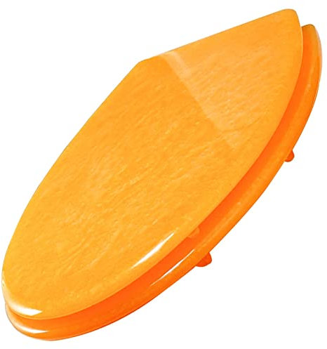 Giural Standard-Toilettensitz, strapazierfähiger Glitzer mit Absenkautomatik und Schnellverschluss, einfache Befestigung Oben/unten, ovales, umweltfreundliches Harzmaterial,Orange