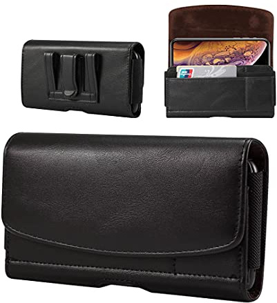 PU Leder Tasche Handy Gürteltasche Holster Handytasche Gürtel Hülle Halterung für Samsung Galaxy A56 A55 A36 A35 A15 S25 Plus S24 FE S23 FE, iPhone 17 16 15 Pro Max, Moto G55 G24 Redmi Note 14 13