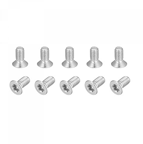 sourcing map M3x6mm Torx Sécurité Machine Vis, 20pcs 316 Inox Acier Fraisée Tête Anti-effraction Vis Attaches Boulons