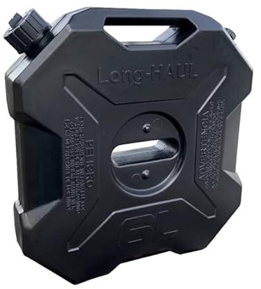 SXMA Tragbarer Kraftstoff-Öl-Benzin-Tankdosen, Ersatz-Eimer, 1,6 Gallonen, Diesel-Aufbewahrung, Gas-Tank, Notfall-Backup, 6 l, Schwarz für Jee p W rangler JK JL 4XE Gladiator JT SUV Off Road