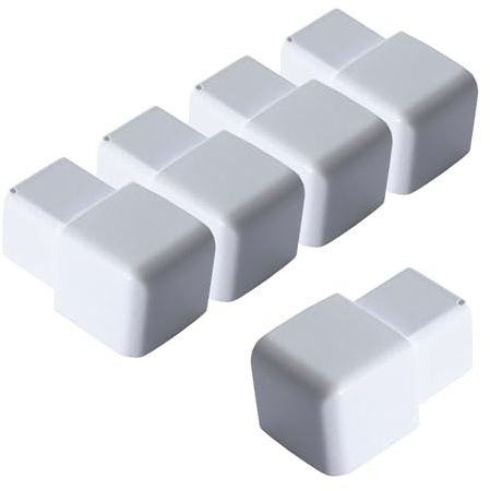 Dalsys 5x Endstück Quadratprofil 12,5mm Weiß Aluminium | Endkappe, Alu eloxiert, für Fliesenschiene Eckprofil, sauberer Abschluss an Fliesenkanten