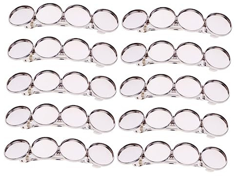 POPETPOP 10 Stück Selbstgemacht Metall Haarspangen Clips 4x20mm Silberne Federklammern Für Haarschmuck Und Bastelzubehör Modisches Kopfbandschmuck