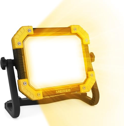 MEIKEE Rechargeable LED Work Light 14000mAh, Portable Magnetic Work Light with 3 Color Modes & SOS, 360° Rotatable & IP66 Waterproof LED Work lamp for Camping Construction Emergency Repair Power Cut