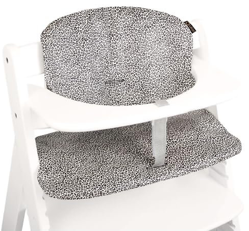 Ukje Sitzkissen für Hauck Alpha Plus & Beta Plus, Oeko-Tex 100, weiche Dicke Sitzauflage für Hochstuhl, atmungsaktiv, pflegeleicht, ideal als Sitzverkleinerer für Babys & Neugeborene, Sand Leopard