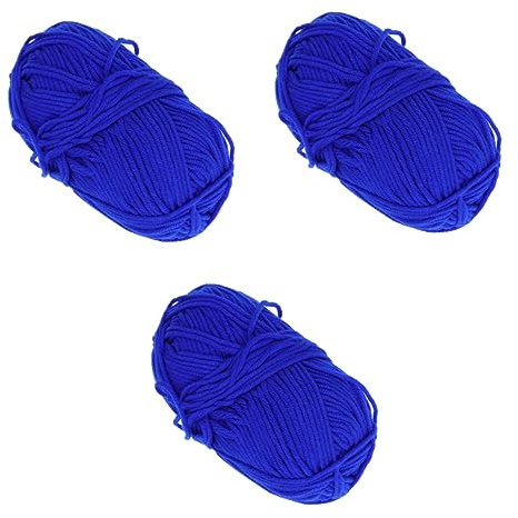 NUOBESTY 3pcs Luxurious Royal Blue Milk Yarn Chunky Crochet Knitting Wool Soft Warm for Scarves Hats Sweater Making