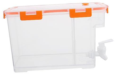 TOPBATHY Wasserspender mit Wasserhahn 3,5l Kunststoff Großer Kaltwasserbehälter mit Trennwand für Obsttee und Kaltes Wasser für Kühlschrank und Partys