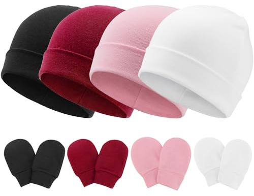 DRESHOW Gorro y Guantes para Bebé Recién Nacido - Beanie Sombrero para Niños