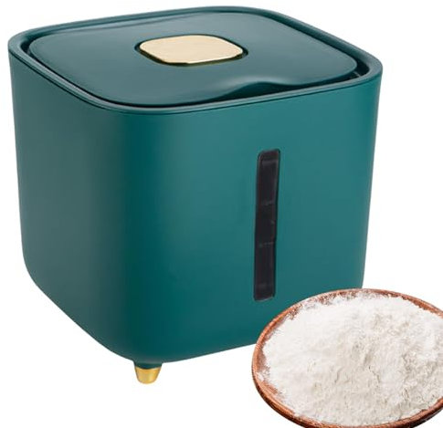 Vibhgtf Contenedor de almacenamiento de arroz – Dispensador de cereales |. 10 kg hermética de gran capacidad con tapa, incluye: caja de harina de comida seca para cereales, para hun