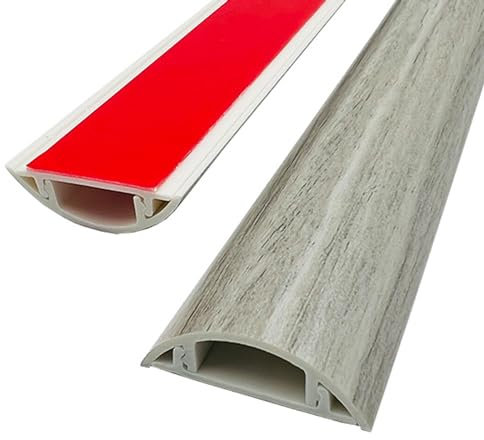 Serenitison Self Adhesive Wire Hider Cover,Outdoor Cable Cover,Cord Cover Floor,for Extension Cords,1m Long *2,PVC Electrical Cable Tidy,Protect Cables,Prevent Tripping,for Home,Workshop,Hospitals