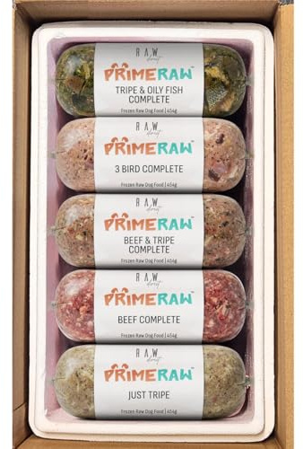 RAW DIRECT - PRIME RAW Frozen Raw Dog Food - Complete & Balanced 80/10/10 Meal for All Dog Breeds - High Protein, Additive-Free, Natural Nutrition - 13 Flavors, 454g (26, No Chicken Mix)