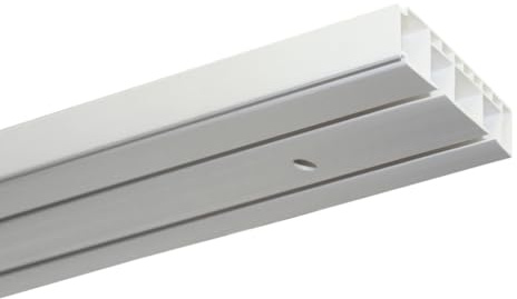 GARDINIA Kit Rail de rideau, kit complet avec rail de rideau à 2 voies, matériel de fixation inclus, blanc, 160 cm