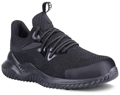 Titan Safety Footwear Thunder SBP SRA Lightweight Safety Trainers, Breathable Knitted Fabric, Steel Toe Cap Mens Womens Safety Shoes, Metal-Free Protective Steel Midsole, Safety Shoes - Size 10 Black