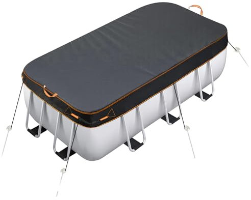 Neuradical 210D-Fuß Rechteckig Poolabdeckungen für oberirdische Pools, UV-Schutz für den Außenbereich, wasserdichte, wetterfeste und staubdichte Schwimmbadabdeckung-5.49X2.74m