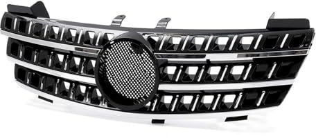 Grille De Calandre Avant Compatible Avec Benz Pour ML-Class W164 ML320 ML350 ML550 2005 2006 2007 2008 Grille Pare-chocs Avant De Voiture Remplacement De La Grille De Radiateur De Course Supérieure(Bl