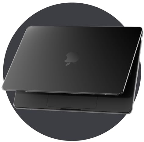 eleger Kristallmatt Hülle kompatibel mit MacBook Pro 16 Zoll M5 M4 M3 M2 M1 Pro/Max [Passende Mac-Farbe], erschienen 2026 2024 2023 2021, Ultradünne Harte Case für Mac Pro 16,2, Schwarz Transparent