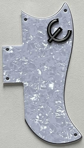Pickguard passend für Gibson SG 61 Reissue & E Logo Style Gitarre (4-lagig White Pearl)