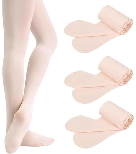 AYNKH 3 Paia di Collant da Ballet, Collant Morbidi e Elasticizzati con Piedino per Danza, Convertibili, Leggings da Balletto per Ragazze, Bambine, Studentesse, Allenamento, S, Taglia unica