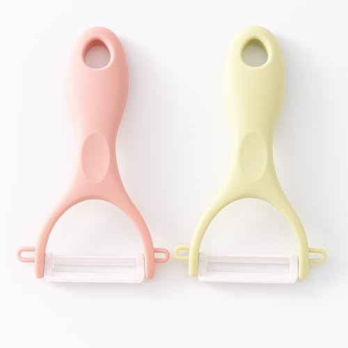 Lotas Italy - Set 2 Pelapatate Professionali in Ceramica | Pela Patate | Lama Affilatissima Resistente | Sbuccia Patate Verdure Frutta con Facilità | Manico Ergonomico Antiscivolo | Facile da Pulire