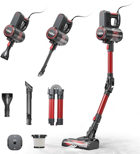 YOYIKKO Aspirapolvere con filo 60KPA, Scope elettrico potente con tubo flessibile pieghevole, aspirapolvere con LED, molto adatto per tappeti/pavimenti/capelli (T-021)