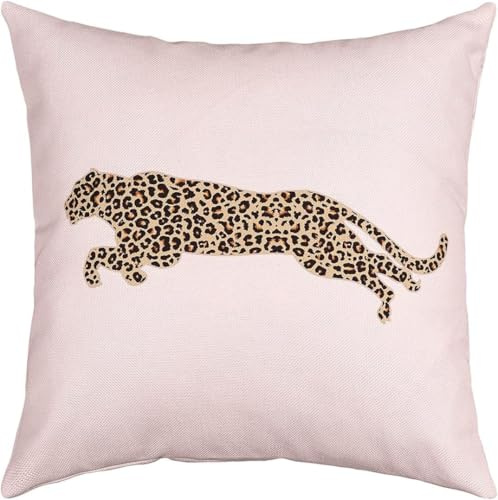 feelingyou leopardtryck kasta kudde skydd tropiska afrikanska vilda djur barnkudde skydd för vardagsrum sovrum rosa brun heminredning 45 x 45 cm