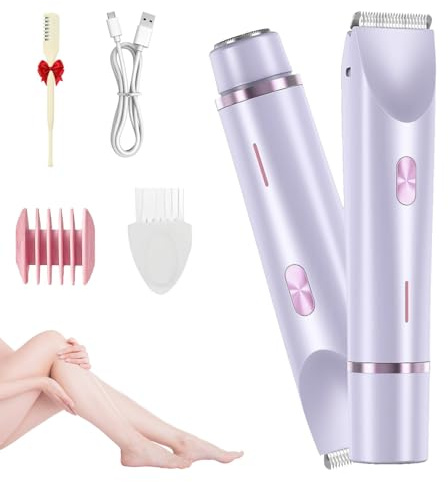 Rasoi for La Zona Pubica, For La Bellezza Delle Donne, For Gambe E Braccia, USB, For La Cura Intima, Rosa, Con Lame in Ceramica, Impermeabili, Con Doccia, Durata Di 90 Minuti, Ricarica Rapida(Purple)