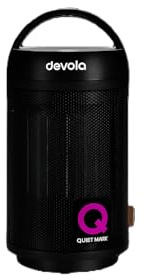 Devola 1500W Electric Space Heater, Portable Ceramic Fan Heaters With Oscillation, Tip-Over & Overheat Protection, 8 hour timer, 3 modes, Carry Handle (Black)