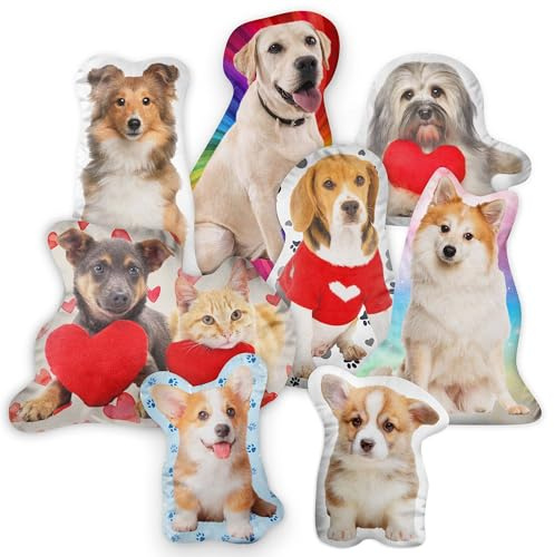 Easycosy Funny Gifts Custom Pillow Personalised Photo Cushion Shaped Like Pet Dog Cat Customised Pet Face Pillow Personalised Anniversary Funny Gifts for Him Her Dog Cat Lovers Memorial Gifts for Pet