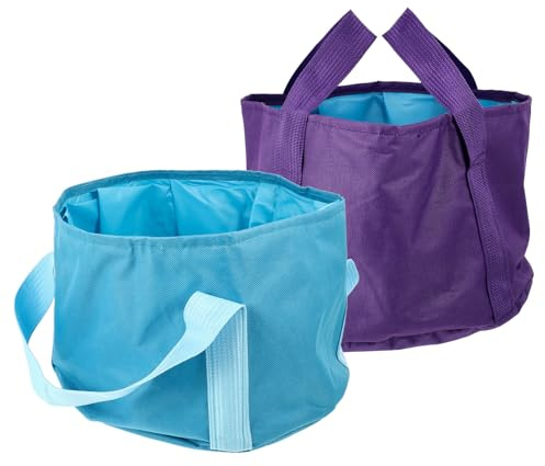 FRCOLOR Bassin Pieds Pliable 2 Pièces Compact Pratique Pour Usage Domestique Et Voyage Violet Et Bleu Clair