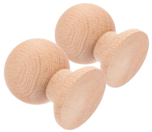 Fleuron en Bois de Boule 2 Pièces, Bois Massif Khaki | Embout de Poteau Lot de 2 Sculpture Classique , Installation Simple pour Mobilier pour Chambre et Atelier