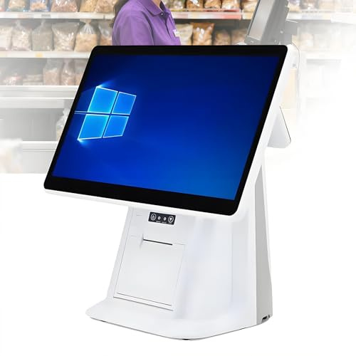 HuanSebesity 15,6-Zoll Touchscreen-Kasse,Smarte Registrierkasse,LED-Display für Den Einzelhandel,8gb Ram,256gb Ssd, für Gastronomie(Kassensoftware Nicht Im Lieferumfang Enthalten) 80mmPrinter