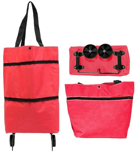 Eventerde Bolsa de la compra con ruedas | plegable reutilizable para ir de compras – para pícnic, viajes, deportes, compras, transporte
