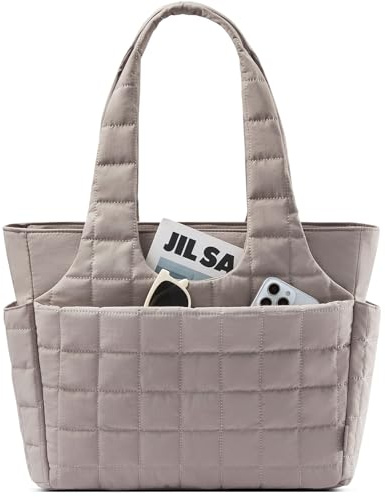 LOVEVOOK Puffer Handtasche Damen Groß 15,6 Zoll Laptoptasche Shopper Tasche | Leichte Arbeitstasche Schultertasche mit Wasserflaschenfach für Arbeit, Uni & Reise