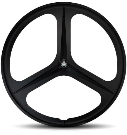 700C Cykelhjulssats Med Fast Växel 3 Ekrar Magnesiumlegering Cykel Hjulset V-broms Cykelhjul Fram Och Bak 100/120mm Nav För Enkelväxlad Cykel(Schwarz,Front)