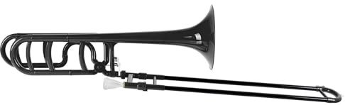 Classic Cantabile MardiBrass ABS Kunststoff Quart-Posaune - Bb/F-Stimmung - Fiberglas-Zug - 850g leicht - Bohrung: 13,9 mm - inkl. Mundstück und Gigbag - schwarz