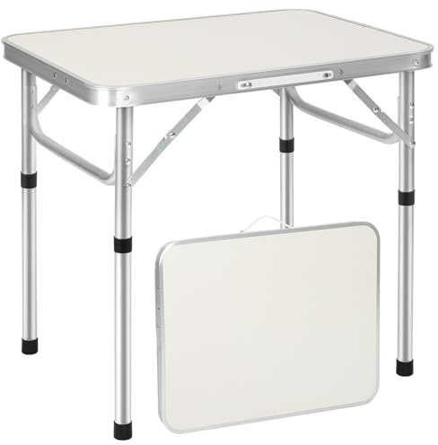 Youyijia 2FT Camping Table Folding Picnic Table Adjustable Height Multipurpose Party Dining small camping Table Lightweight with Carry Handle for Catering Buffet and Garden