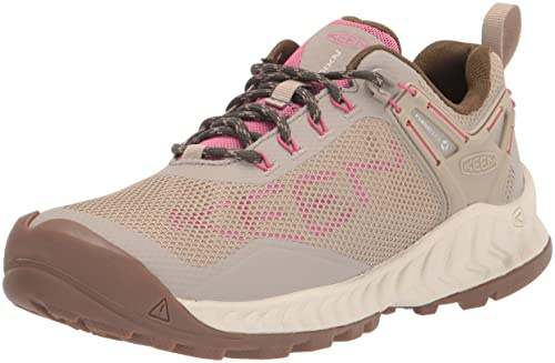 KEEN Women's NXIS EVO Waterproof Low Height Hiking Shoes, Plaza Taupe/Ibis Rose, 7 UK