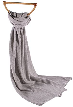 Duemme Maglieria Cashmere - Uomo Donna, Sciarpa in maglia di Cashmere e lana (Grigio chiaro, Taglia unica)